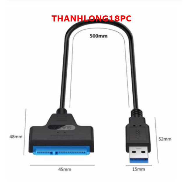 Dây Cáp Chuyển Đổi Kết Nối Ổ Cứng HDD Từ USB 3.0 Sang Sata 22 Pin 2.5 inch | BigBuy360 - bigbuy360.vn