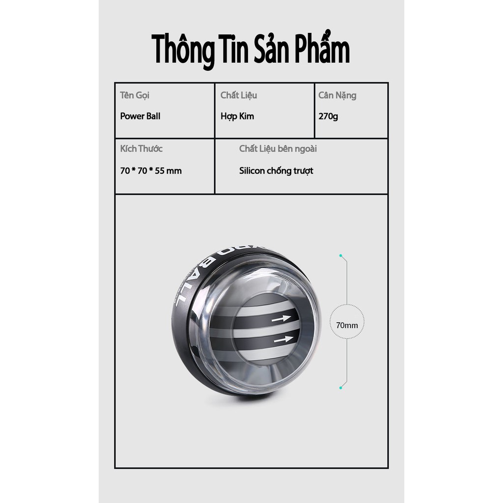 Bóng tập cổ tay thông minh lõi sắt _Rèn luyện thể thao chuyên dụng_ Power Ball