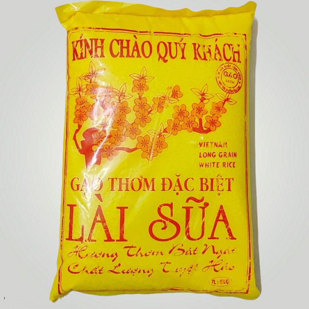 Gạo thơm Lài Sữa vàng túi 5kg - Hương thơm bát ngát, chất lượng tuyệt hảo