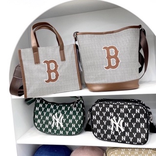 [Tặng Túi Giấy MLB] Túi Đeo Chéo MLB Basic Big Logo Canvas Small Tote Bag Siêu Phẩm