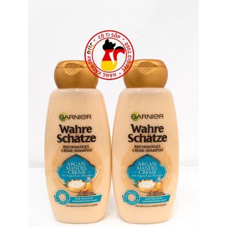 Dầu Gội Garnier Wahre Schätze Tinh Dầu Hạnh Nhân và Argan, 300ml (hàng ĐỨC có sẵn)