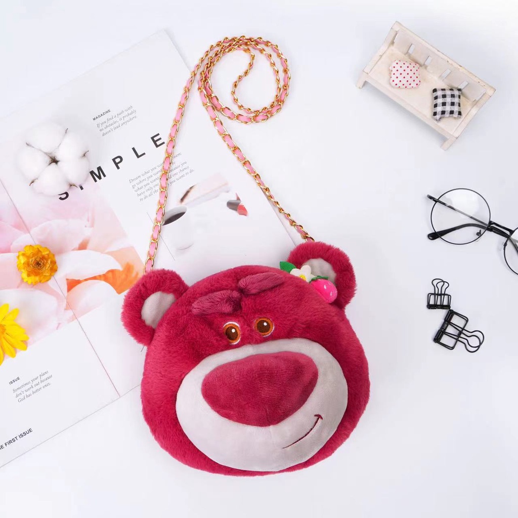 [ CHÍNH HÃNG - CÓ SẴN ] Túi đeo chéo mini Gấu dâu Lotso