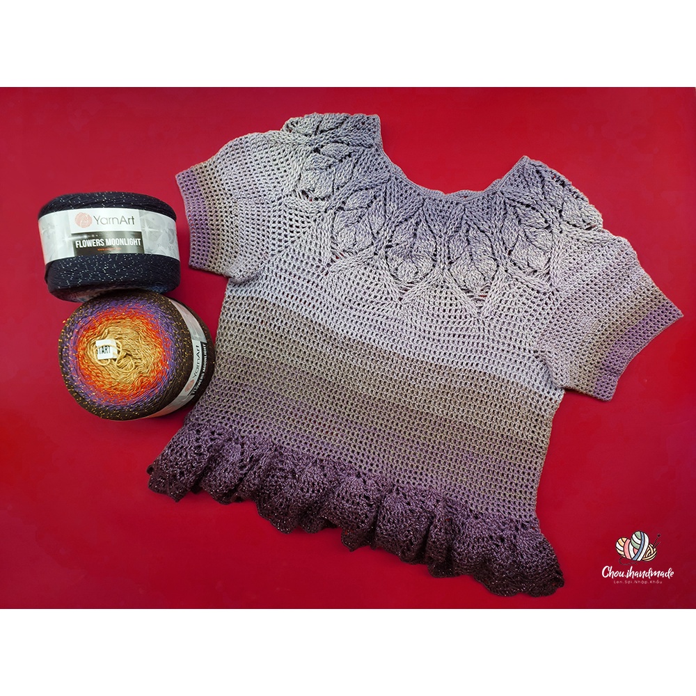 Len Flowers Moonlight - Nhập khẩu chính hãng từ YarnArt - 260 gram dài 1000m - Bảng màu 1/2