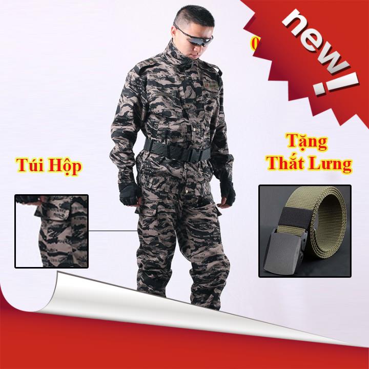 【Hàng sẵn sàng】 Bộ Quần Áo Lính MỸ US ARMY , Quần Áo Rằn Ri Đi Phượt Dã Ngoại [Tặng Thắt Lưng]