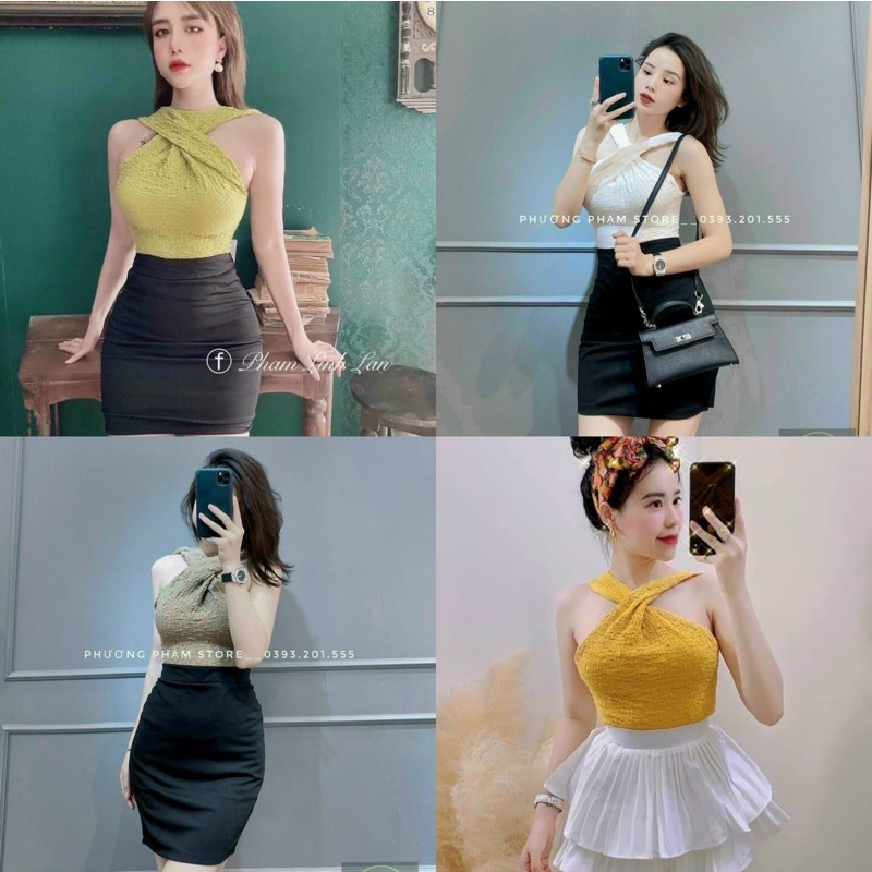 SALE áo cổ yếm thun xốp hàng chuẩn