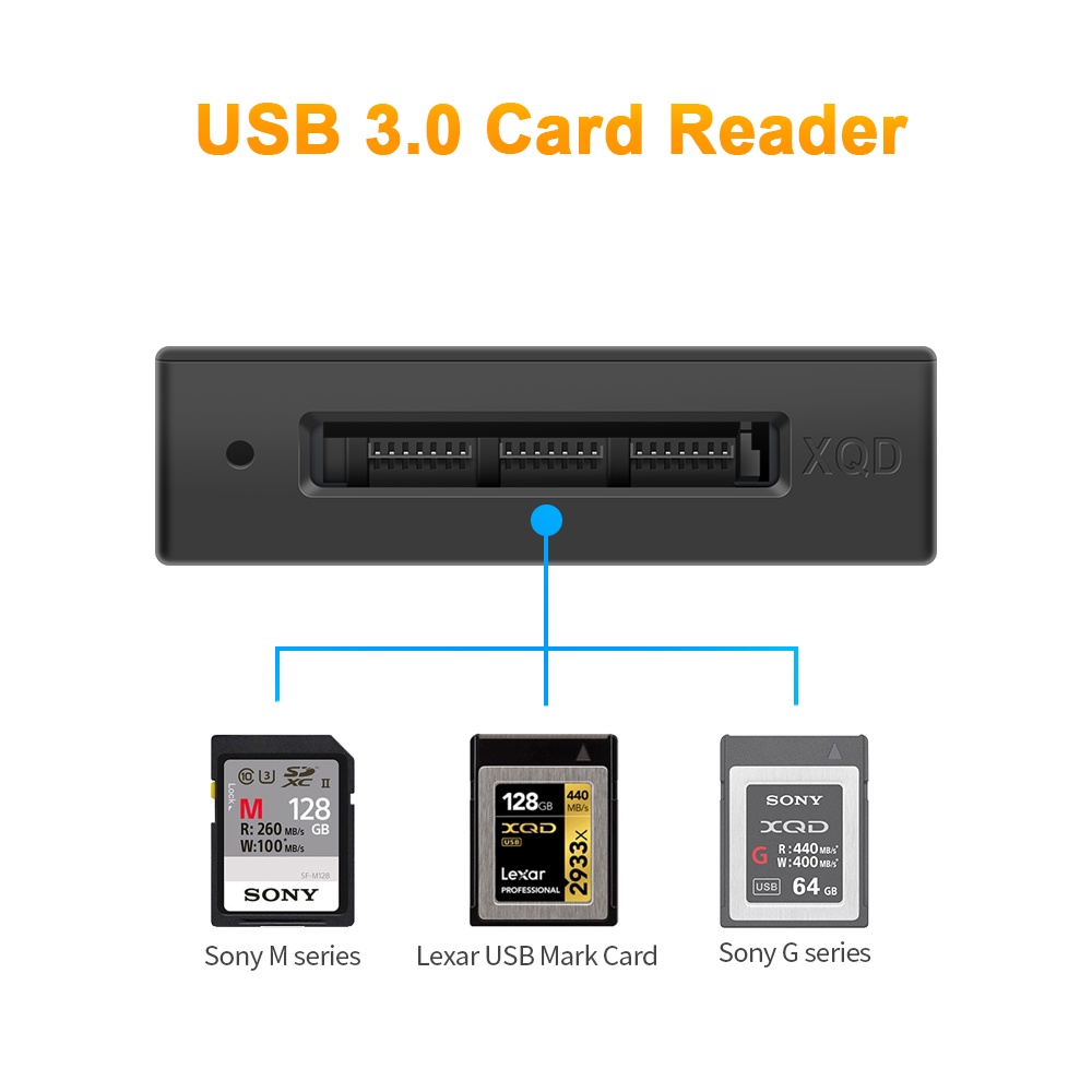 SONY Đầu Đọc Thẻ Nhớ Rocketek USB 3.0 XQD Cho Windows / Mac OS