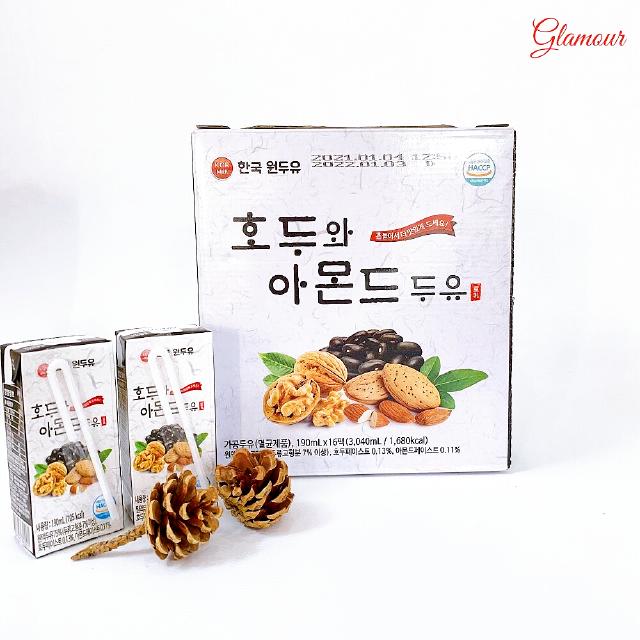 [CHÍNH HÃNG] Thùng 16 Hộp Sữa Óc Chó Hạnh Nhân Đậu Đen Hàn Quốc, Sữa Hạt Ngũ Cốc Thơm Ngon, Tốt Cho Tim Mạch, Giảm Cân