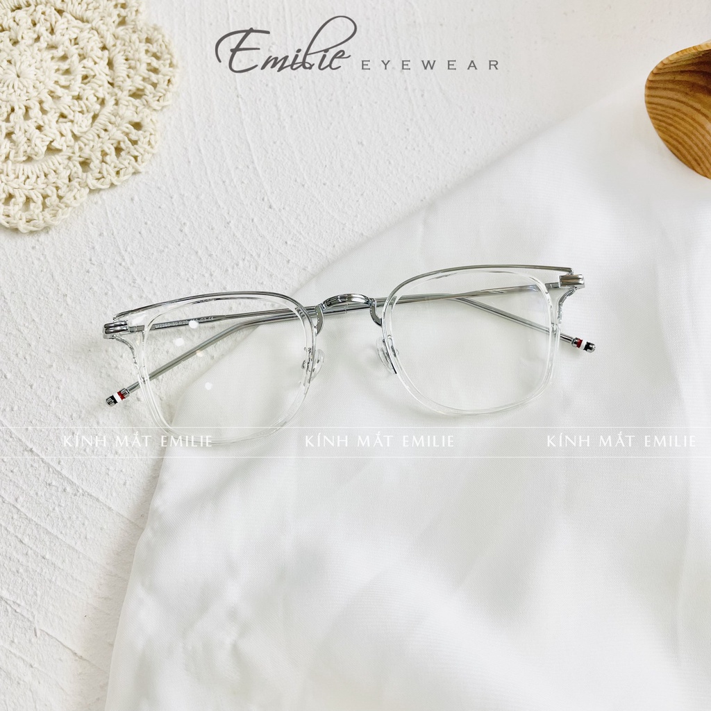 Gọng kính nam nữ, chất liệu Titanium kèm nhựa dẻo cao cấp 2268 Siêu hot - Emilie Eyewear