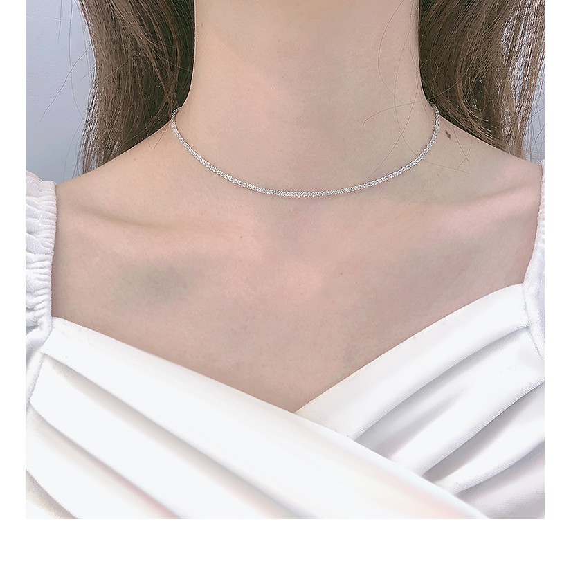 Vòng Cổ Choker Hình Ngôi Sao Mạ Bạc 925 Thời Trang Cho Nữ