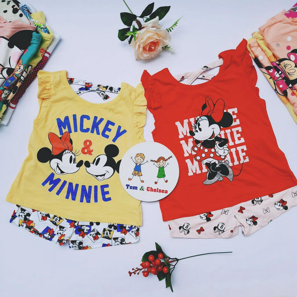 16-20kg Size 5 tuổi, 6 tuổi. Bộ đồ bé gái mùa hè /Set áo quần ngắn BÉ GÁI DISN£Y. Áo cánh tiên, thun cotton.