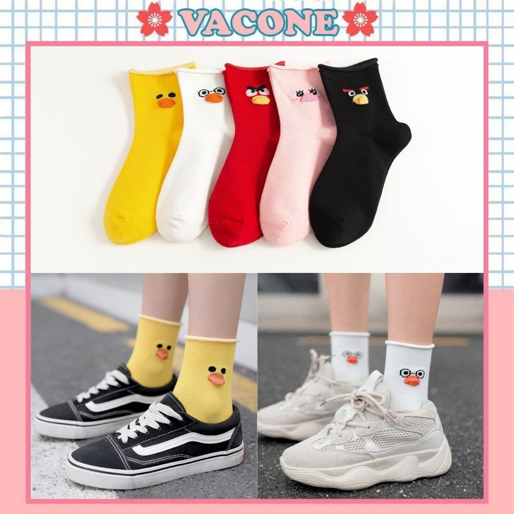 Tất nữ Vacone vớ cotton in hình Angry Bird nhiều màu đáng yêu TN47