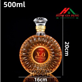 Chai đựng rượu thủy tinh xo 500ml có tem