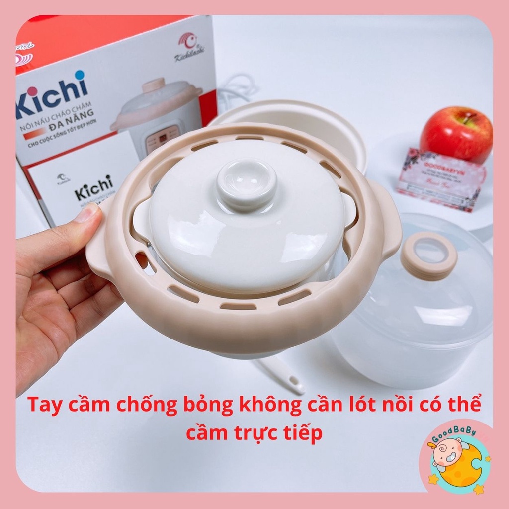 Nồi nấu cháo chậm đa năng cho bé ăn dặm Kichilachi 4in1 cao cấp bản Tiếng Việt Goodbabyvn