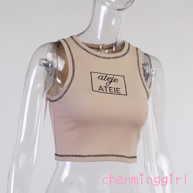 Áo Lửng Không Tay Thêu Chữ Thời Trang Cho Nữ | BigBuy360 - bigbuy360.vn