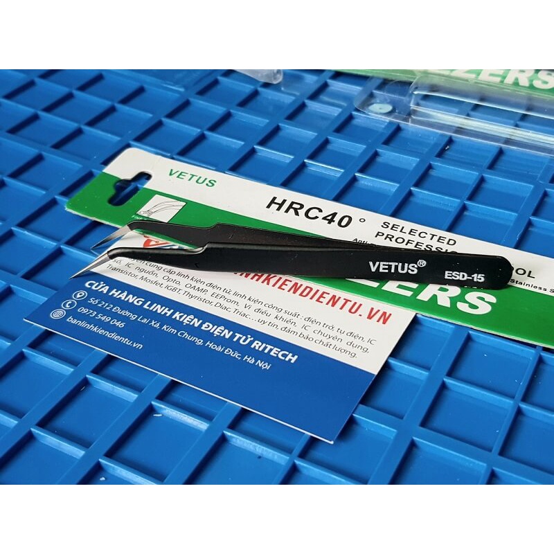 Nhíp gắp linh kiện điện tử HRC40 VETUS thép không gỉ các loại