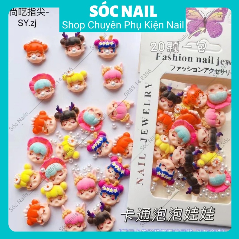 Charm Gấu Thạch Gắn Móng, Charm Hoạt Hình Trang Trí Nail Mix Màu Dễ Thương