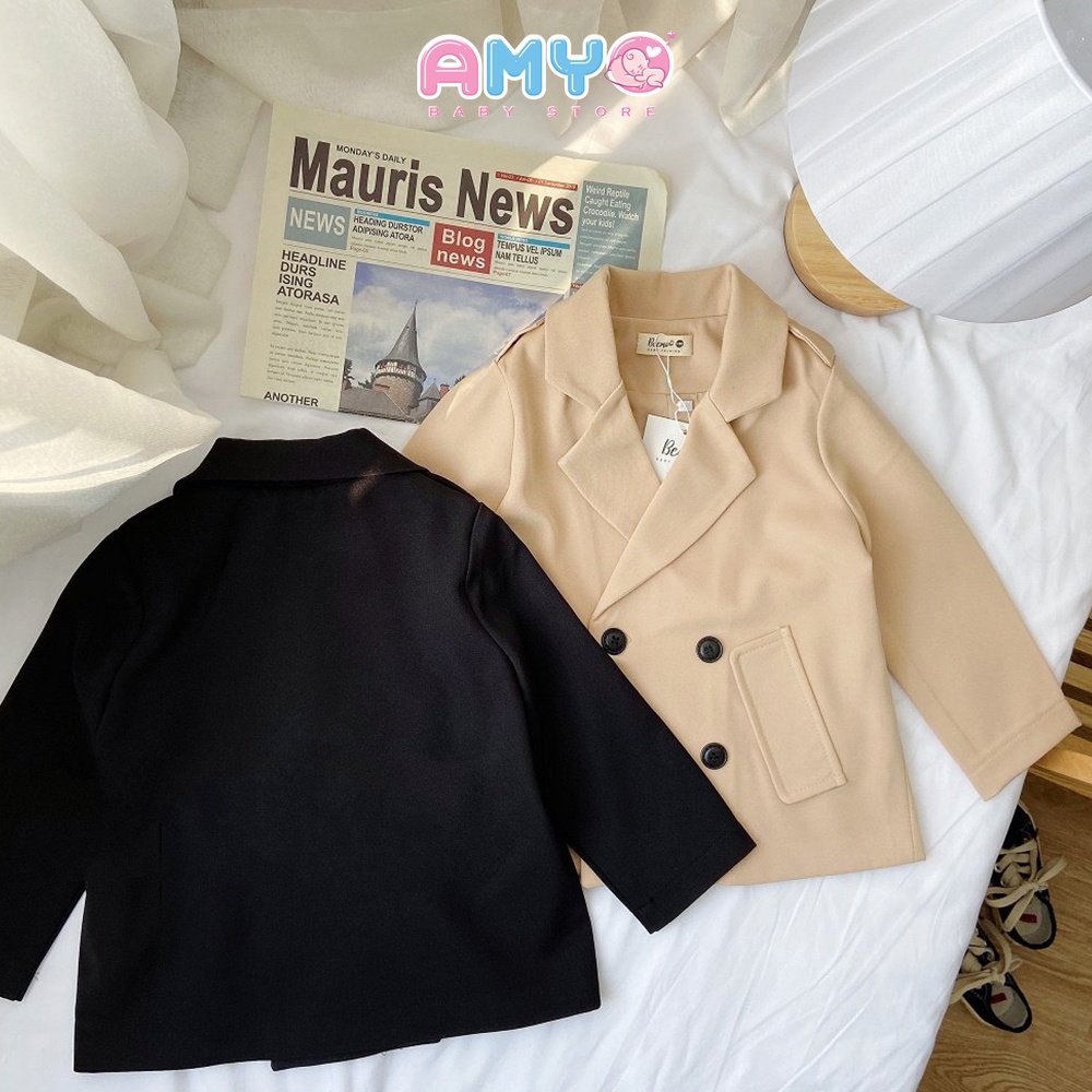 Bộ vest bé trai AMYO đồ Tết cho bé trai kèm quần tây cùng màu phong cách Hàn Quốc cao cấp 11.BV03.01-2