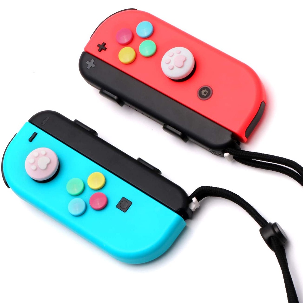 Bộ 10 Nút Bọc Nút Bấm Hình Dấu Chân Cho Tay Cầm Chơi Game Nintendo Switch OLED / Switch