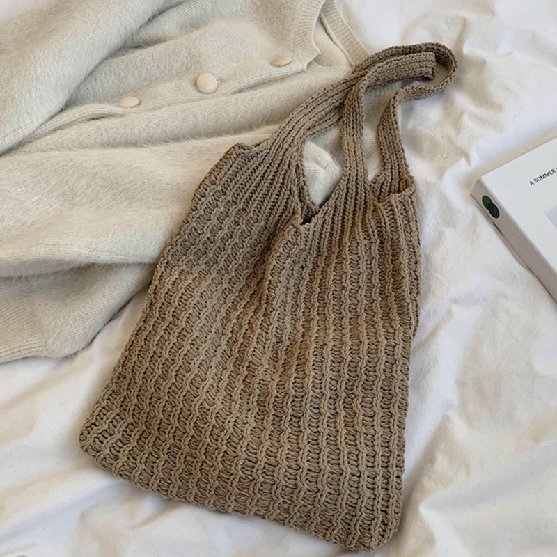 Túi Xách Tote Dệt Kim Cỡ Lớn Phong Cách Vintage