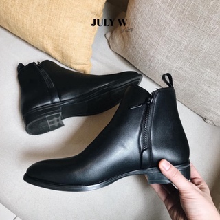 Giày Zip Boots nam thời trang chất liệu da bò đế độn 3.5cm