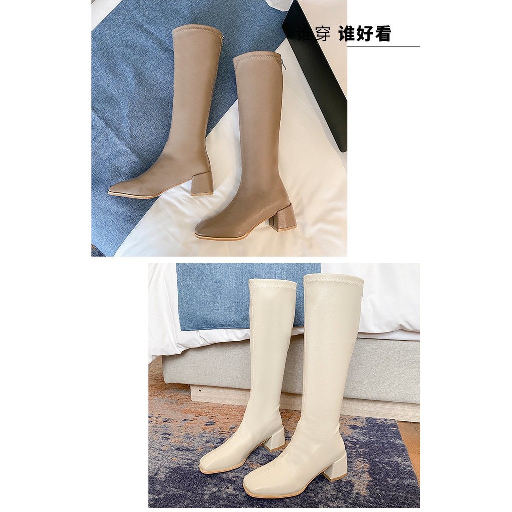 (MS A999-CO SAN) BOOT ĐÙI NỮ - BOOTS ĐÙI NỮ KHÓA SAU GÓT VUÔNG MŨI TRÒN MẪU MỚI NHẤT HÀNG QUẢNG CHÂU