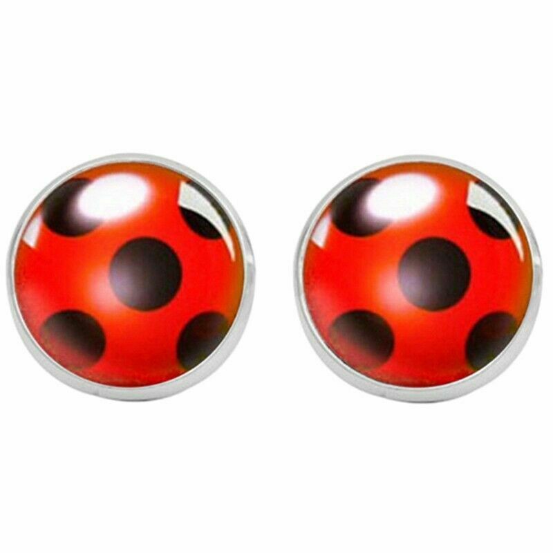 Khuyên tai hợp kim họa tiết hoạt hình Miraculous Ladybug