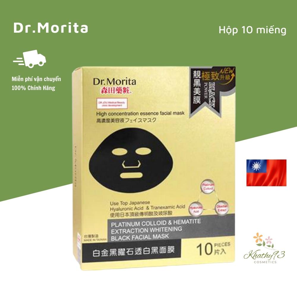 [SET 10 MIẾNG] Mặt Nạ Trắng Da Dr. Morita Platinum Colloid & Hematite Extraction Whitening Black Facial Mask