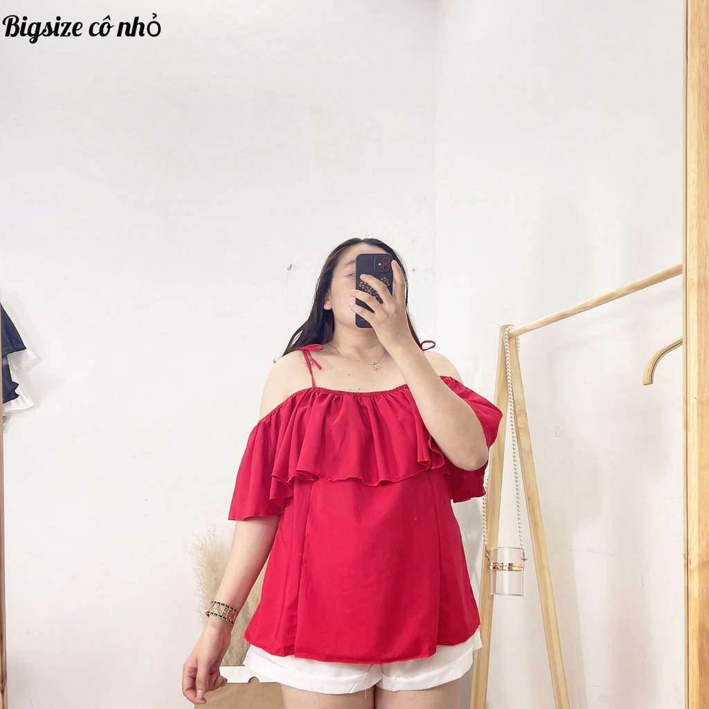 Áo Sơ Mi Bánh Bèo Bigsize Trễ Vai Dễ Thương Mã Áo Bẹt Vai