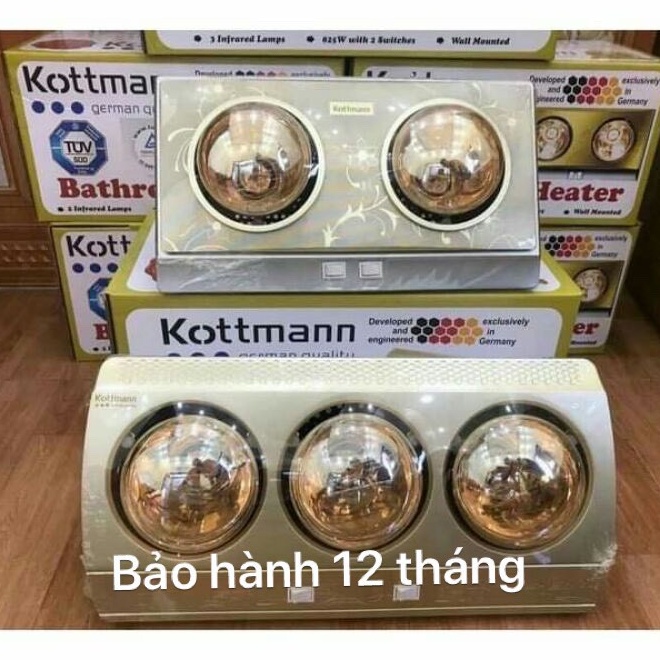 Đèn sưởi nhà tắm 3 bóng, 2 bóng