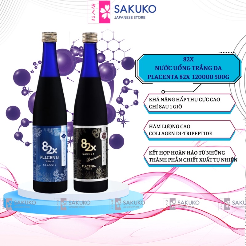 Thức Uống Đẹp Da PLACENTA 82x 450000 Classic/Sakura 500g - SAKUKO