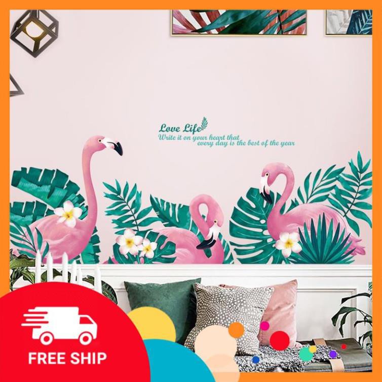 ⚡️𝗙𝗥𝗘𝗘𝗦𝗛𝗜𝗣⚡️ Decal dán tường Combo hạc hồng và khung ảnh