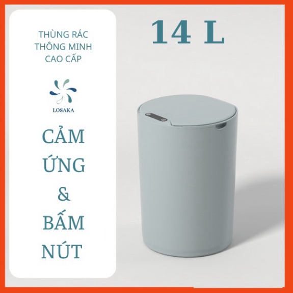 Thùng rác thông minh cảm ứng Promax X - 14L - Thùng rác nhựa cảm ứng tự động đóng mở, sang trọng và Thùng đựng gạo 15kg
