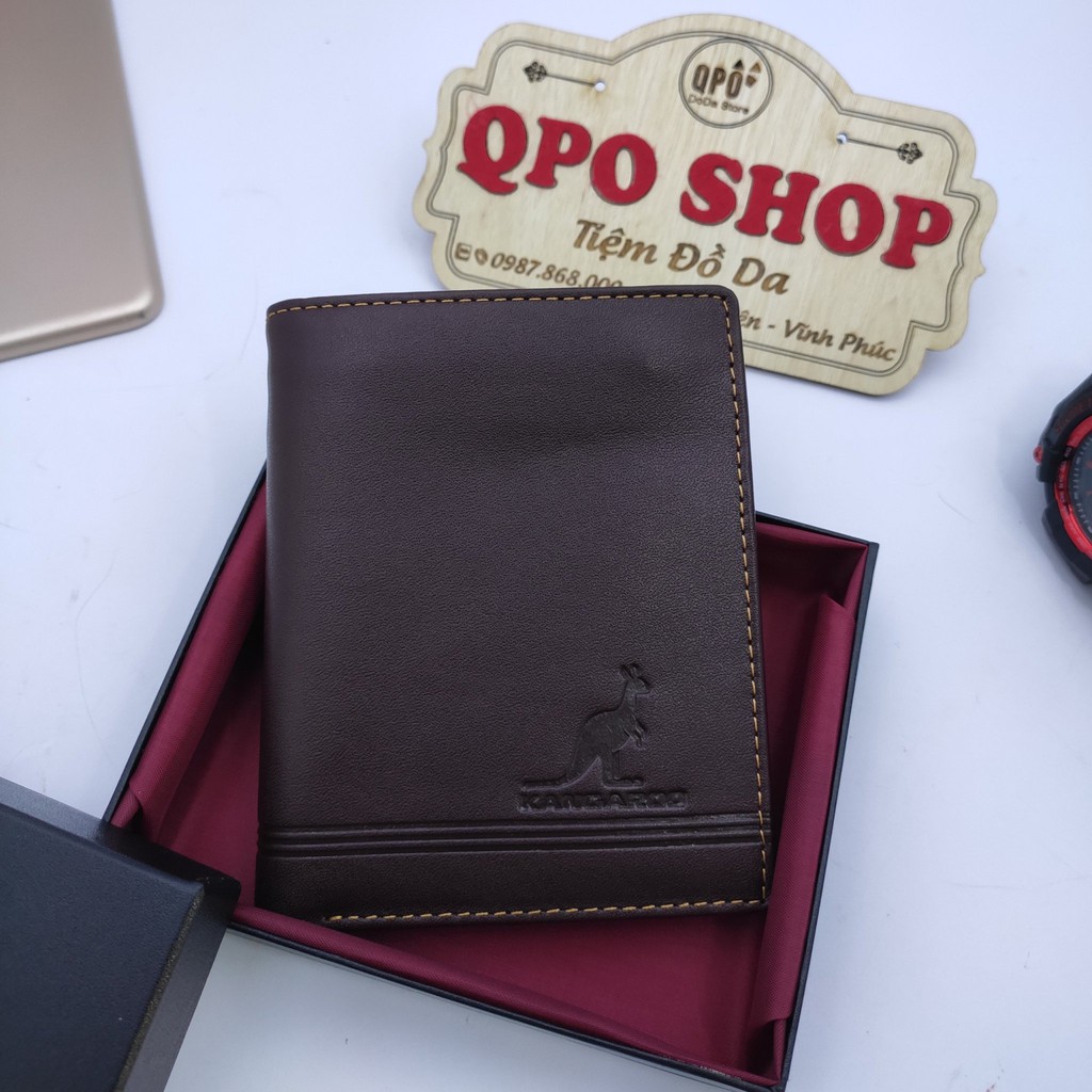 Ví Da Nam Kangaroo Dáng Đứng Da Bò Cao Cấp (BH 12tháng)