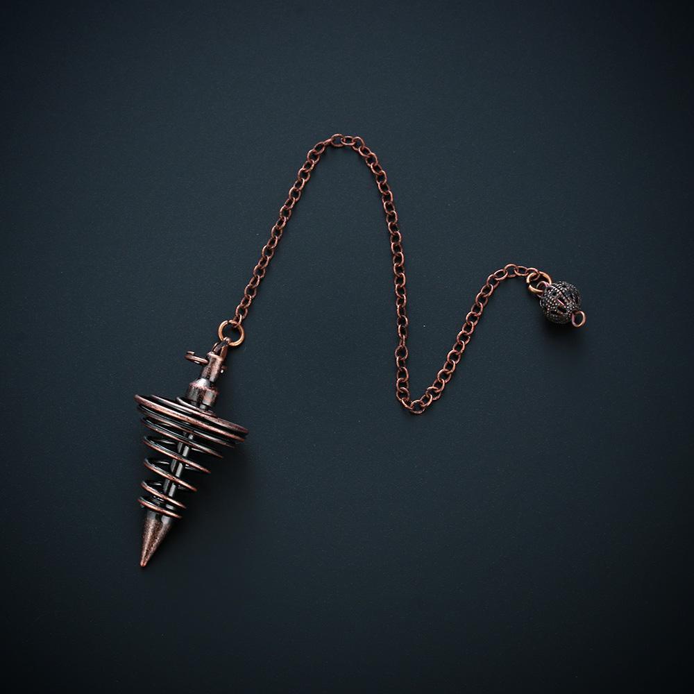 Mặt Dây Chuyền Hình Nón Xoắn Ốc Họa Tiết Hoa Hồng MAG Reiki|Vòng Cổ Bằng Đồng Chữa Lành Cổ Điển