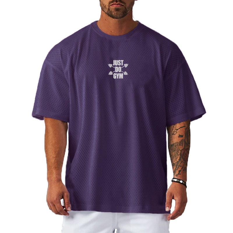 Áo Thun Thể Thao Tay Ngắn Phối Lưới Nhanh Khô Thời Trang Cho Nam