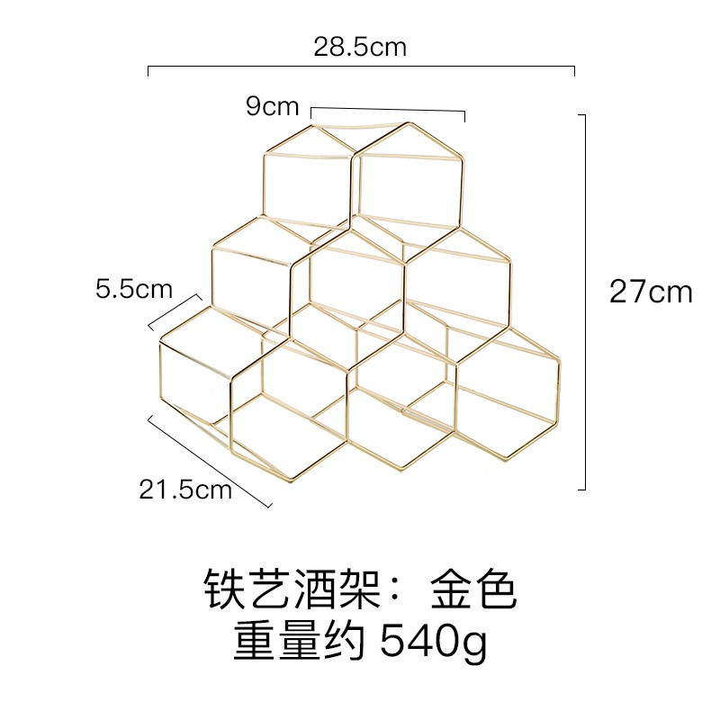 Giá Để Chai Rượu Vang Bằng Sắt Mạ Vàng Sáng Tạo