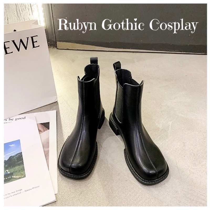 [Sẵn]Giày Boots Chelsea Cổ Lửng 2 màu trắng đen ( size: 35-40) D002