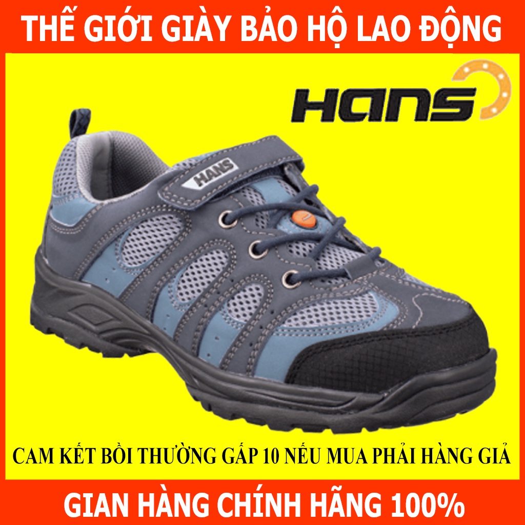 Giày bảo hộ lao động Hans HS-34 Siêu Nhẹ, Mũi Thép Chống Va Đâp Mạnh, Đế PU Chống Đinh