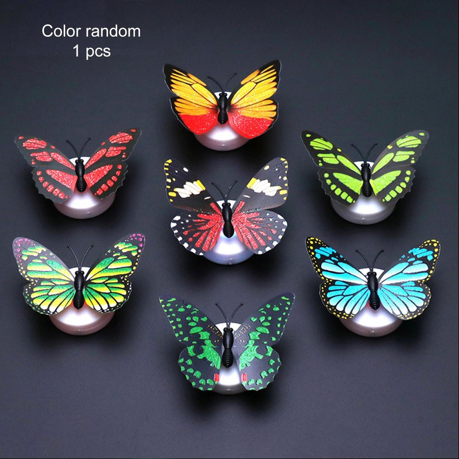 【COD】Colorful Butterfly Night Light Pasted LED Decorative Wall Light Wall Sticker