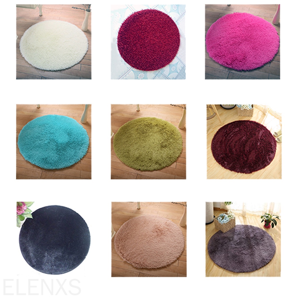 Thảm lông mềm hình tròn trang trí phòng khách/ngủ