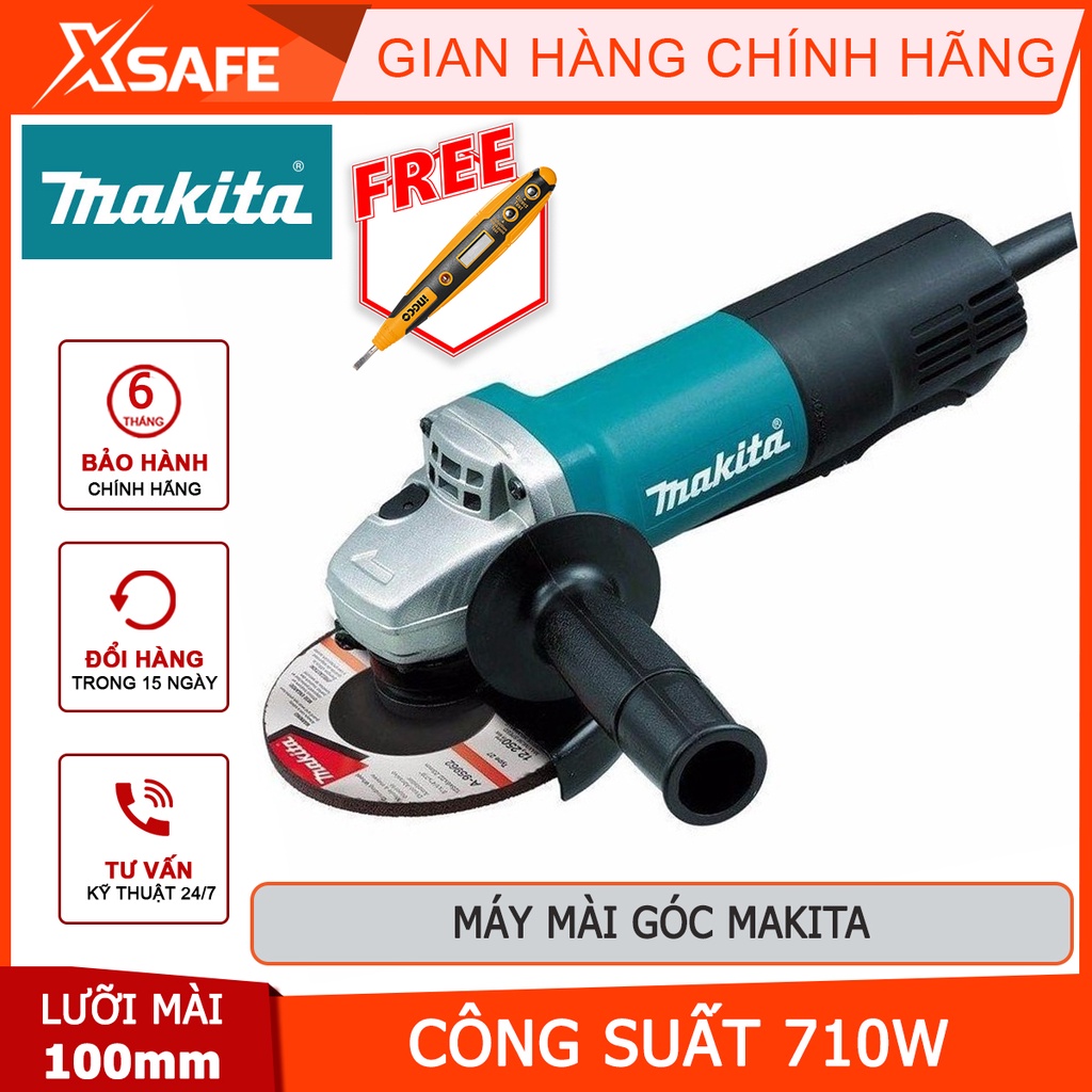 Máy mài góc MAKITA 9553B Máy mài cầm tay công tắc đuôi, công suất 710W, tốc độ không tải 11,000 rpm