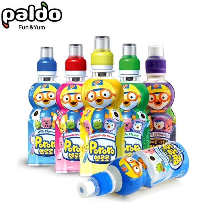 Nước Trái Cây Pororo 235ml - Nước Trái Cây Hàn Quốc Vị Dâu , Sữa , Táo , Chuối , Việt Quất