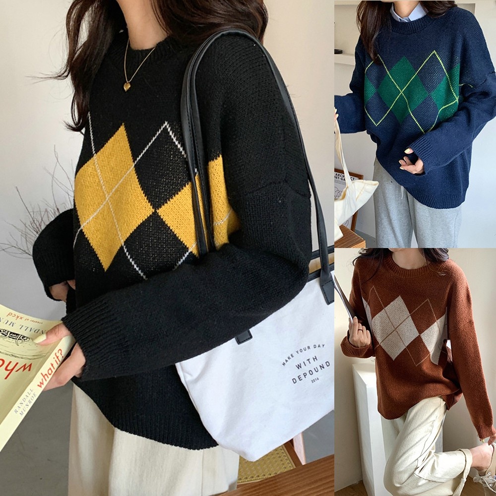 Áo Sweater Tay Dài Oversize 3 Màu Lựa Chọn