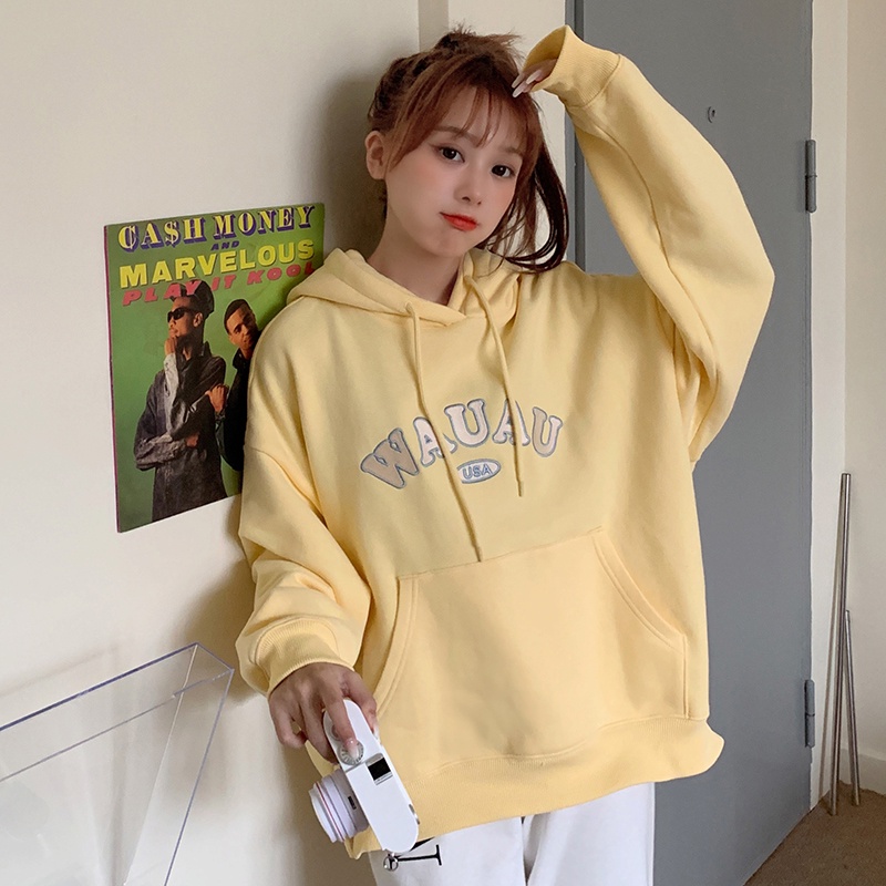 Áo Hoodie Nữ Màu Sắc Ngọt Ngào Phong Cách Hàn Quốc 6 Màu | BigBuy360 - bigbuy360.vn