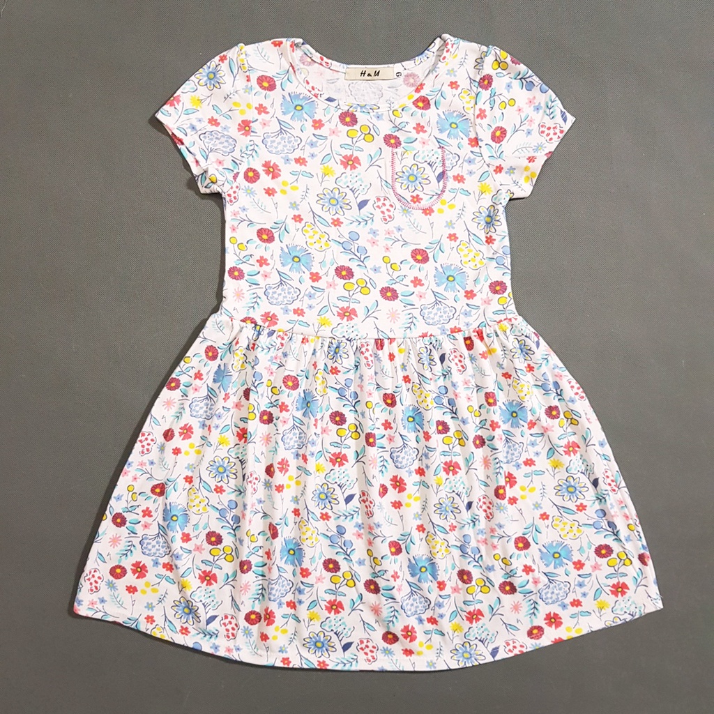 Đầm thun cotton ngựa pony, hoa nhí dể thương mát mẻ cho bé gái