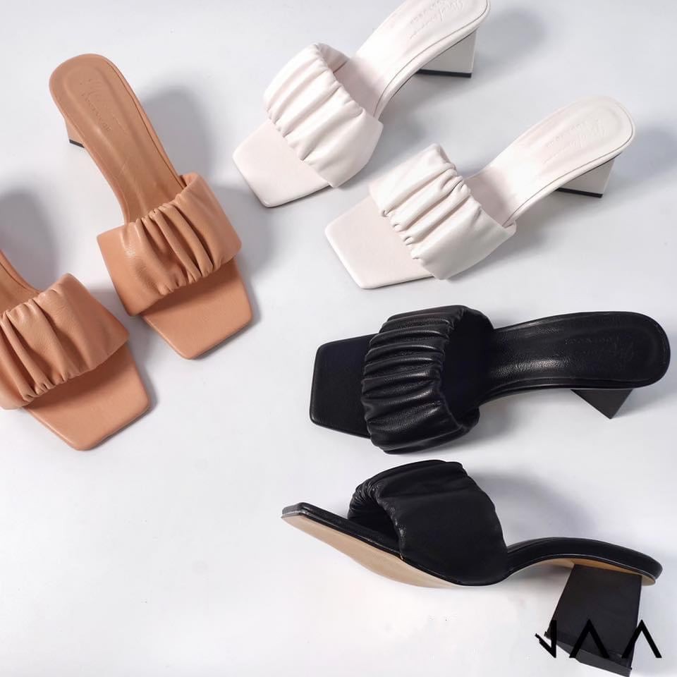 Guốc / Dép cao gót quai nhún bản to phong cách hàn quốc cao 6cm - g63