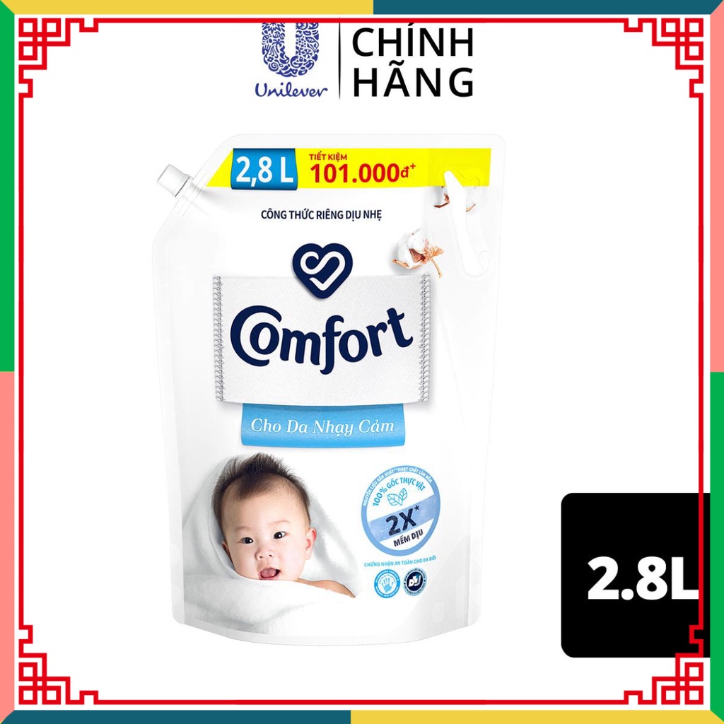 Nước xả vải Comfort Cho Da nhạy bén túi 2.8L ( Đại lý Ngọc Toản)