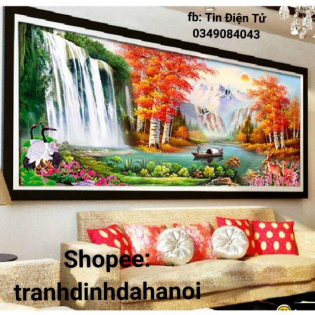 Tranh thêu chữ thập Núi non hùng vĩ FJ0651 195x77cm