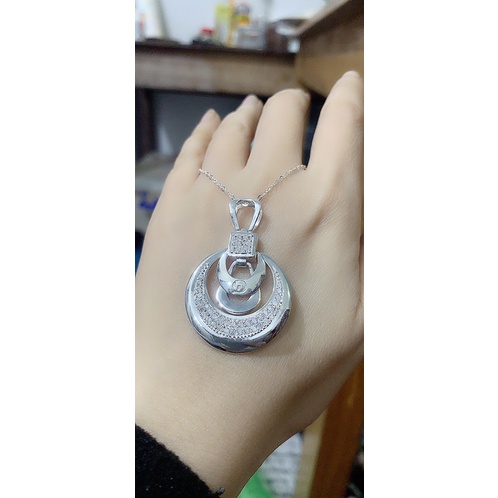 Mặt dây chuyền mix trăng khuyết to giọt nước nạm đá 2 mẫu NGỌC MẬU