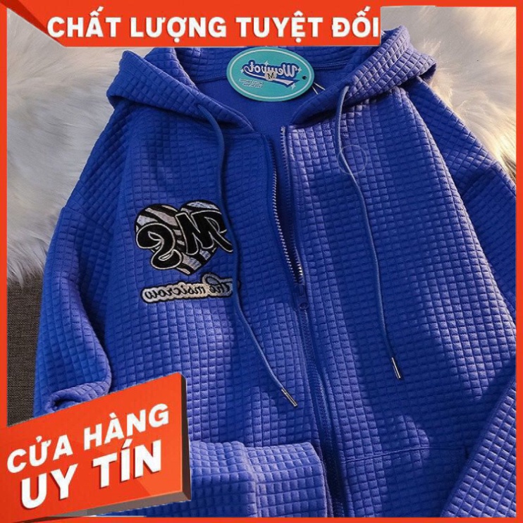 Weywot Áo khoác Cardigan có khóa kéo màu xanh dương thời trang mùa thu cao cấp cho cặp đôi - HÀNG MỚI VỀ
